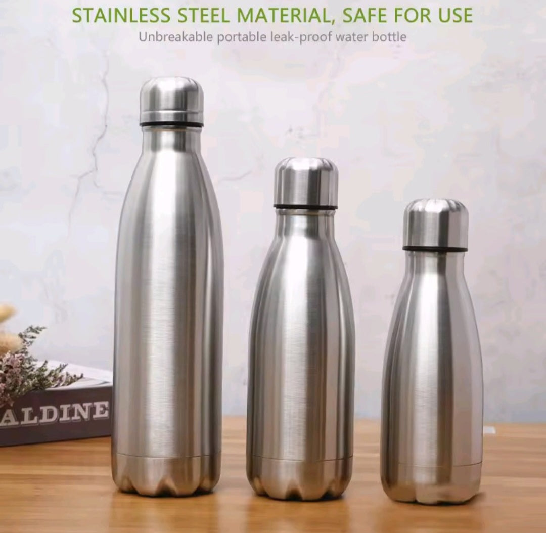 Roestvrij stalen watfles 500ml 750ml 1000ml 350ml voor kamperen rijzen of mee te nemen naar school lekvrije logovrije fles